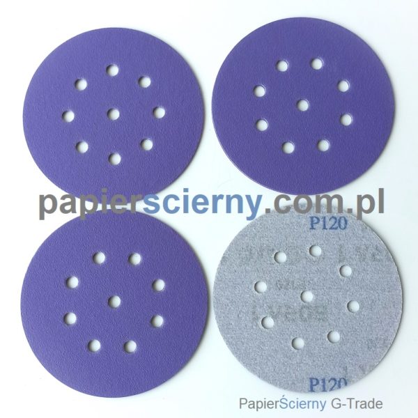 Krążek ścierny 125 mm Ceramiczny Papier ścierny na rzep 9-otworów BORA1 P120 PapierŚcierny G-Trade