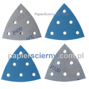 Papier ścierny na rzep Delta 93 mm Formatka ścierna 6H do szlifierki Trójkąty ścierne DEERFOS PapierŚcierny G-Trade