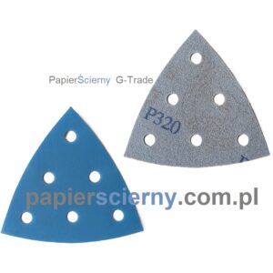 Papier ścierny na rzep Delta 93 mm Formatka ścierna 6H do szlifierki Trójkąty ścierne P320 DEERFOS PapierŚcierny G-Trade