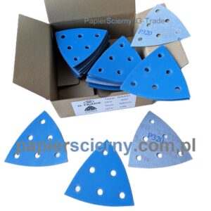 Papier ścierny na rzep Delta 93 mm Formatka ścierna 6H do szlifierki Trójkąty ścierne DEERFOS PapierŚcierny G-Trade