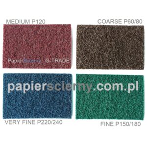 PASY BEZKOŃCOWE WŁÓKNINA ŚCIERNA Coarse Medium Fine VeryFine Na Wymiar Taśmy szlifierskie z włókniny do metalu PapierŚcierny G-TRADE