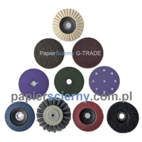 KRAŻKI ŚCIERNE DYSKI FIBRA WŁÓKNINA SZCZOTKI ŚCIERNE SZLIFOWANIE z Papierem ściernym G-TRADE