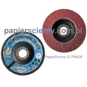 Tarcza ścierna listkowa 125 mm CERAMICZNA T29 otwór wew. 22,2 mm LAMELA Flap Dysk czerwony Płótno ścierne P40 PapierŚcierny G-TRADE